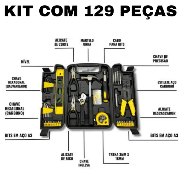 Kit de Ferramentas 129 Peças - Brolar
